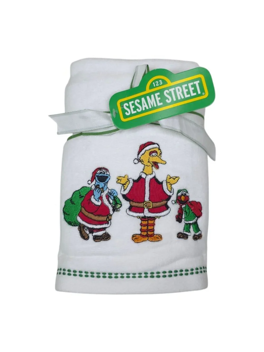 Sesame Street Christmas Hand Towels 2 Pack Big Bird Cookie Monster Elmo Holiday